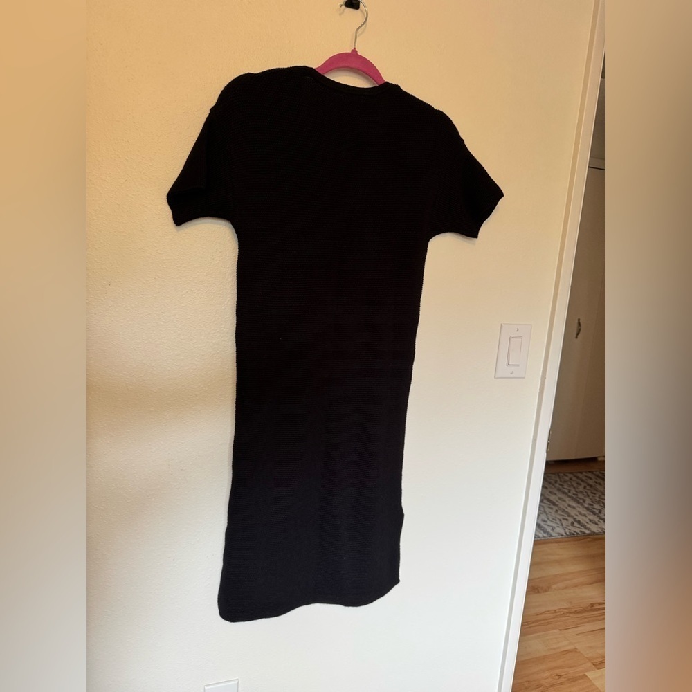 NEW Mersea Ixchel Knit Mini Dress V Neck Black Medium NO BELT NWT - Picture 7 of 9